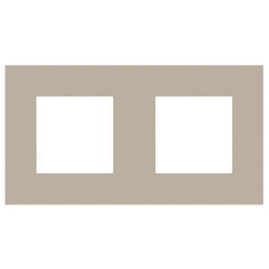 2-voudige afdekplaat hoh 71mm Pure steel champagne