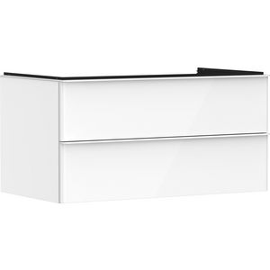 Onderkast wit hoogglans 980x550mm 2x la greepkleur mat wit voor wastafelblad Xelu Q 54078700