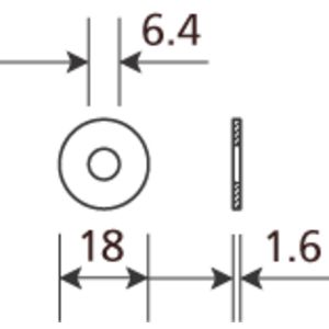 Sluitring Elvz 6.4x18x1.6 M6 VVE=100