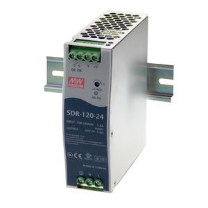 AC-DC Ind. DIN rail voeding 24Vdc 5A metale beh.smal 40mm