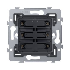 Sokkel 6-voudige pot.vrije drukknop 24V N.O. amberkleur led