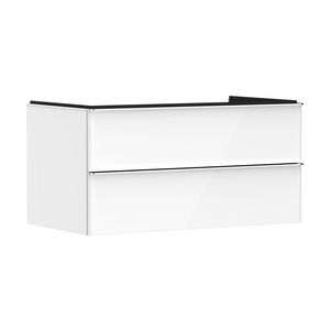Onderkast wit hoogglans 980x550mm 2x la voor consoles met waskom greepkleur chroom Xelu Q 54078000