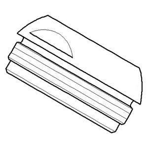 Kapje/huls 53x26mm chr