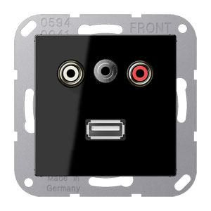Afdekking A500 zwart voor Audio/Jack/USB