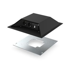 Opvoerzuil zwart 6v 4x wandcontactdoos + adapter vloercontactd.