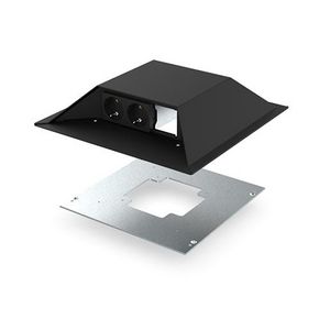 Opvoerzuil zwart 6v 4x wandcontactdoos + 2x M45 adapter vloercontactdoos
