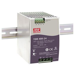 AC-DC Ind. 3-phase DIN rail voeding PFC (CV) 24VDC 20A