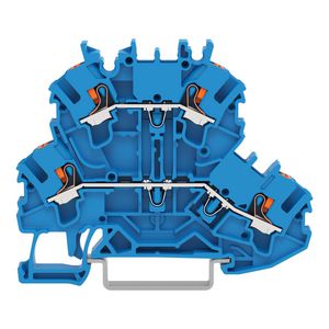 2-etageklem Met drukknop Rijg-/rijgklem blauw VVE=50