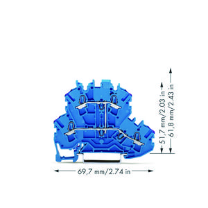 2-etageklem 4-draads rijgklem N blauw 2002-2209 VVE=50