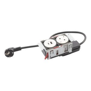 Mechanismen 2x met 1 Wandcontactdoos + USB wit Disq"in