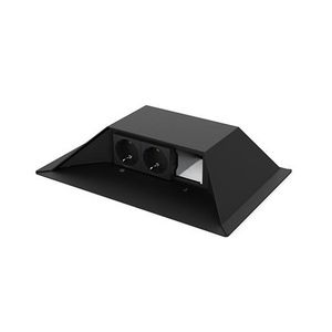 Opvoerzuil zwart 3-voudig 2x wandcontactdoos + 1x M45 leeg