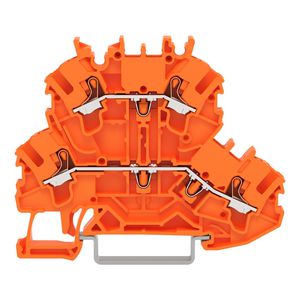 2-etageklem Met drukknop Rijg-/rijgklem oranje VVE=50