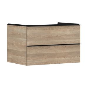 Onderkast Natural Oak 780x550mm 2x la voor consoles met waskom greepkleur mat zwart Xelu Q 54076670