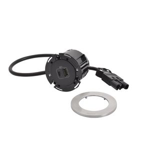 USB A+C 15W ALU + stekker+snoer L0,5m. Disq60