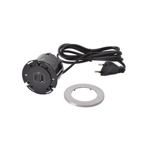 USB A+ C 15W ALU+ stekker+snoer L2m. Disq60