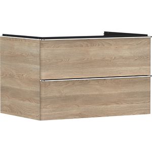 Onderkast Natural Oak 780x550mm 2x la voor consoles met waskom greepkleur chroom Xelu Q 54076000