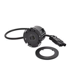 USB A+ C 15W zwart + stekker+snoer L0,5m. Disq60