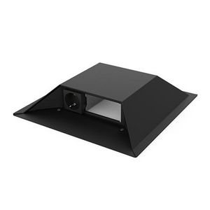 Opvoerzuil zwart 6-voudig 2x wandcontactdoos + 4x M45 leeg