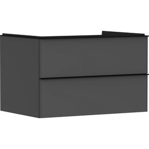 Onderkast mat grijs diamant 780x550mm 2x la voor consoles met waskom greepkleur mat zwart Xelu Q 54075670
