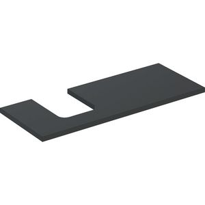 Wastafelblad voor opzetwastafel 120cm lava mat uitsparing afgerond links ONE