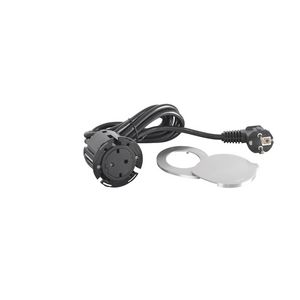 Wandcontactdoos Deksel ALU+ stekker+snoer L2m. Disq60