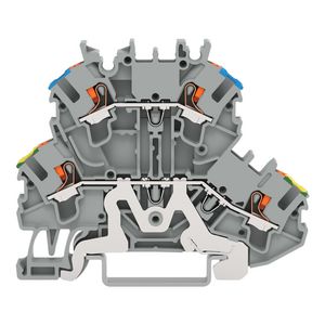 2-etageklem Aard-/rijgklem Met drukknop grijs VVE=50