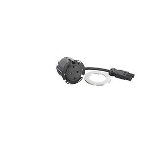 Wandcontactdoos ALU + stekker +snoer L0,5m. Disq60