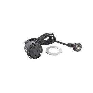 Wandcontactdoos ALU+ stekker+snoer L2m. Disq60