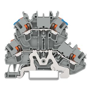 2-etageklem Afscherm-/rijgklem Met drukknop grijs VVE=50