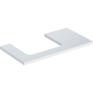 Wastafelblad voor opzetwastafel 75cm wit hoogglans uitsparing rechthoekig gecentreerd ONE