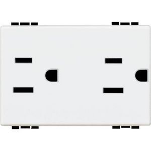 Wandcontactdoos USA 2P + a 2-voudig 3 module Livinglight