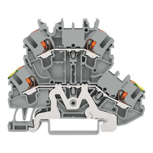 2-etageklem Aard-/rijgklem Met drukknop grijs VVE=50