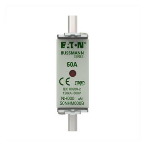 Zekering laagsp. 50A AC 500V NH000 aM dubbele melder VVE=3