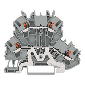 2-etageklem Afscherm-/rijgklem Met drukknop grijs VVE=50