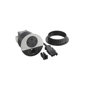 Wandcontactdoos ALU + USB + kabeld. + Wiel. Disq80