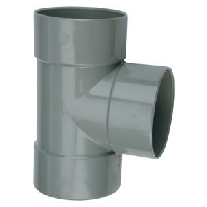 Wadal PVC lijm T-stuk 88° 75mm grijs 3x mof