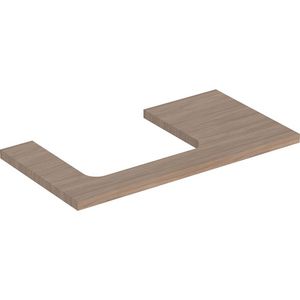 Wastafelblad voor opzetwastafel 75cm eiken uitsparing rechthoekig gecentreerd ONE