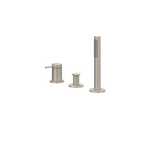 Badrandcombinatie 3-gats mengkraan BOND zonder uitloop geborsteld nickel