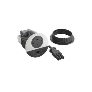 Wandcontactdoos ALU+ USB + RJ45 + Wiel.v Disq80