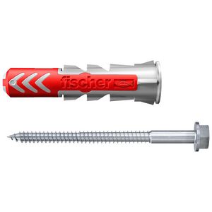 Muurplug kunststof DUOPOWER 10x50mm met zeskantschroef 7x70mm
