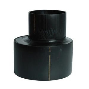 PE excentrisch verloop lang 250x160mm PN4 zwart