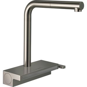 Keukenmengkraan Aquno S uittrekbare uitloop 2 straalsoorten rvs look-finish 73836800