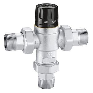 Thermos. mengventiel met keerkl. en filters 3/4" -35/65°C.