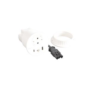 Wandcontactdoos+USB+RJ45 +stekker+snoer L0,5m.Disq80