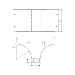 Aftak T-stuk vertikaal Lock OK6 H120 B140 RVS 304