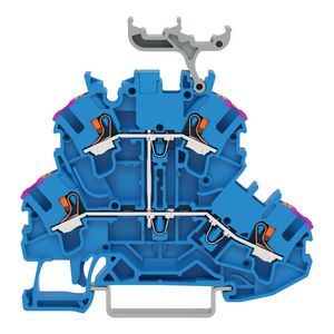 2-etageklem Met drukknop 4-draads rijgklem blauw VVE=50