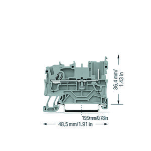 1-draads/1-pins basisklem 2,5mm² voor Ex nA gri VVE=100