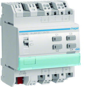 Jaloezie-actor bussysteem KNX 4-voudig 24V DC
