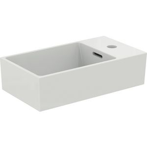 EXTRA fontein 45x25cm rechts met kraangat met overloop wit Ideal Plus