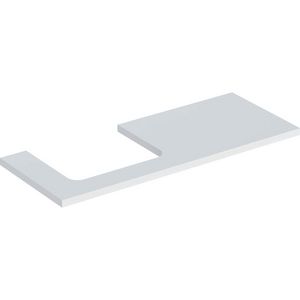 Wastafelblad voor opzetwastafel 120cm mat wit uitsparing rechthoekig links ONE